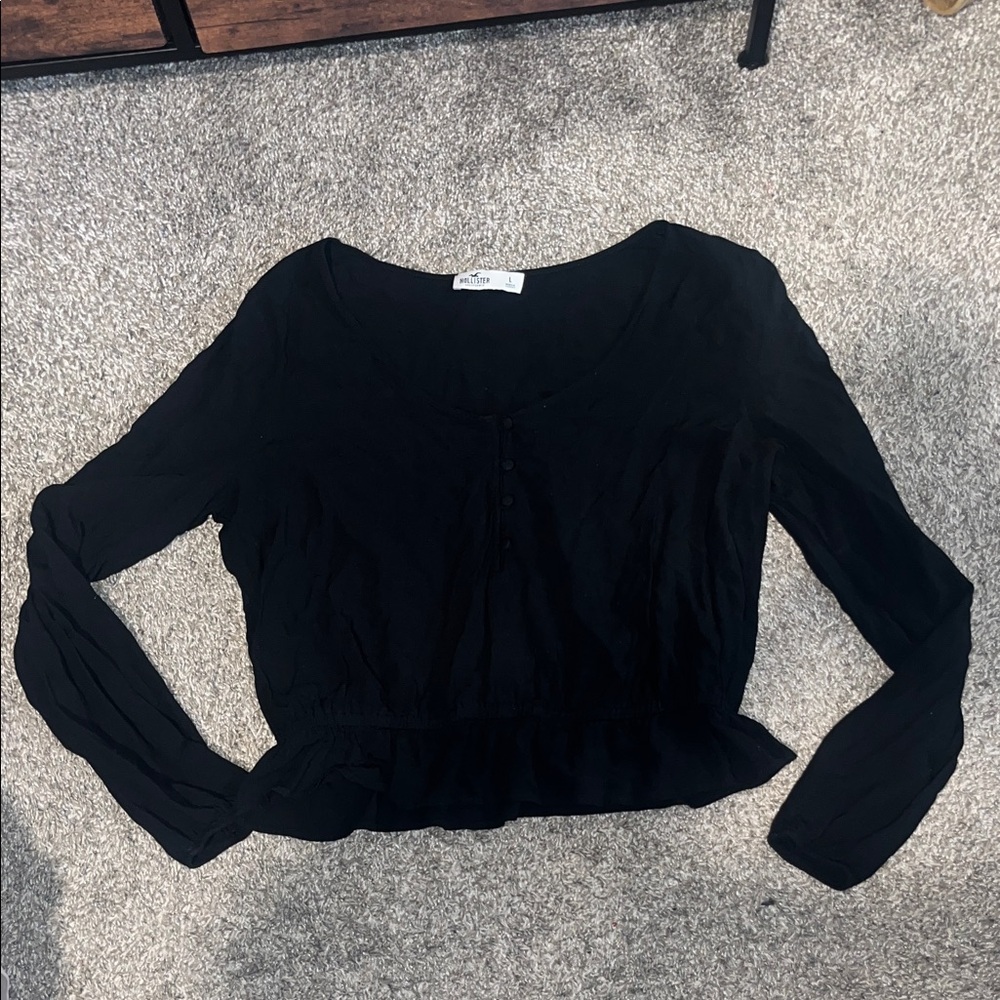 Hollister Black Buttoned Blouse